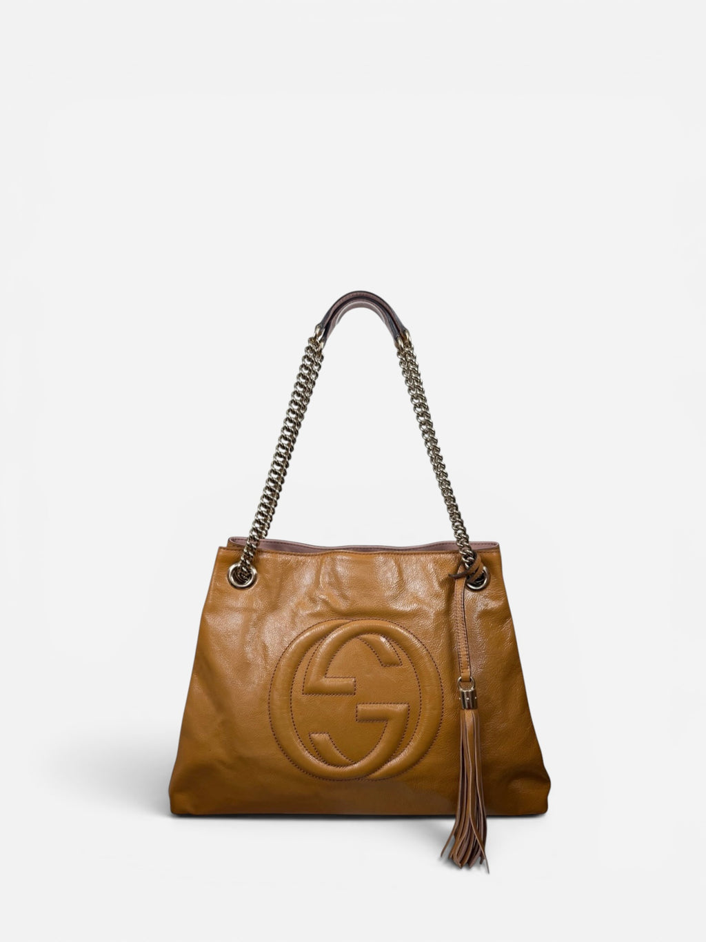 Gucci Patent Crinkle Soho Chain Bag