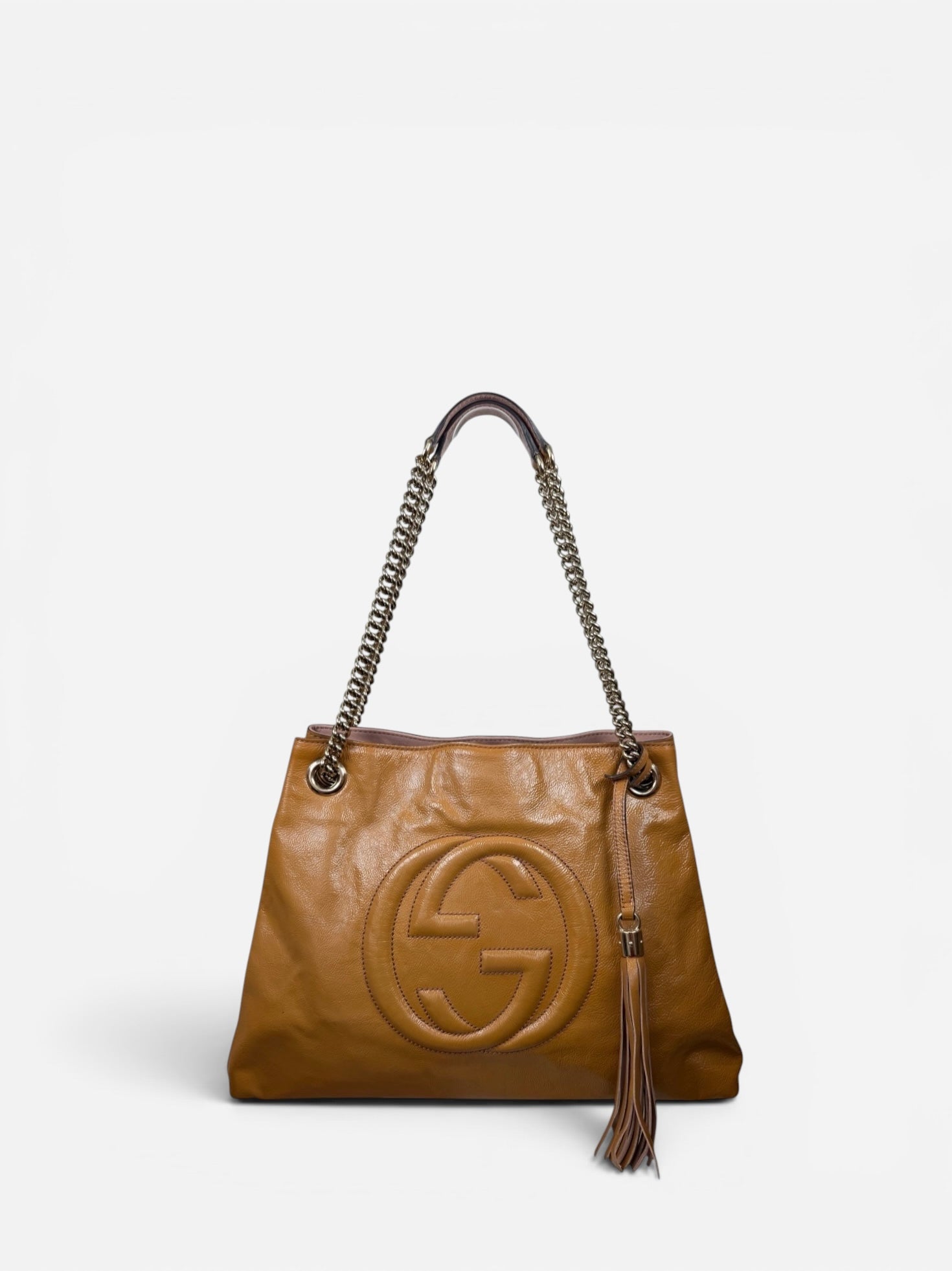 Gucci Patent Crinkle Soho Chain Bag