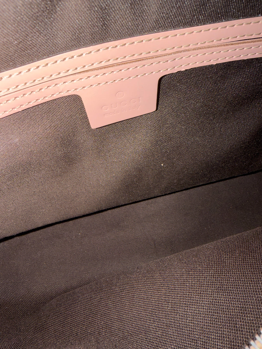 Gucci Monogram Pink Patent Tote Bag