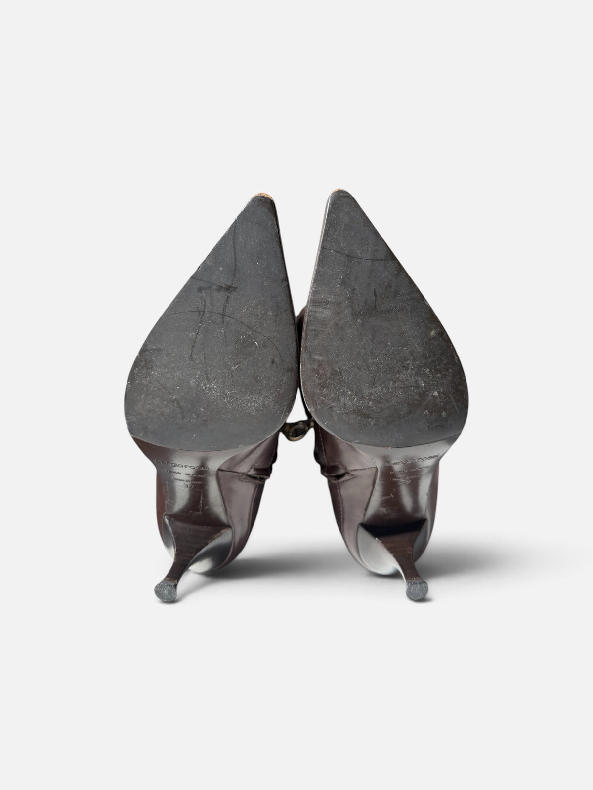 Sergio Rossi Chocolate Brown Foldover Heeled Boots