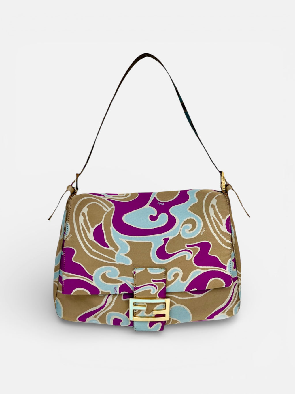 Fendi Swirl Print Mamma Baguette Shoulder Bag