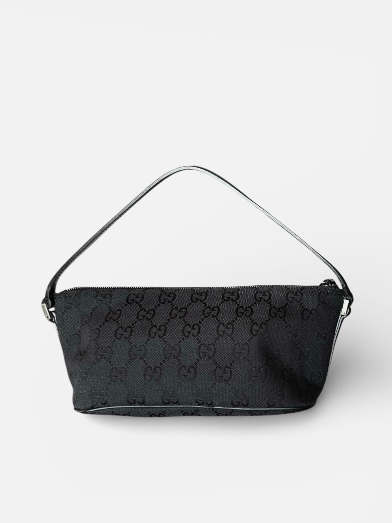 Gucci Black GG Boat Pochette Bag