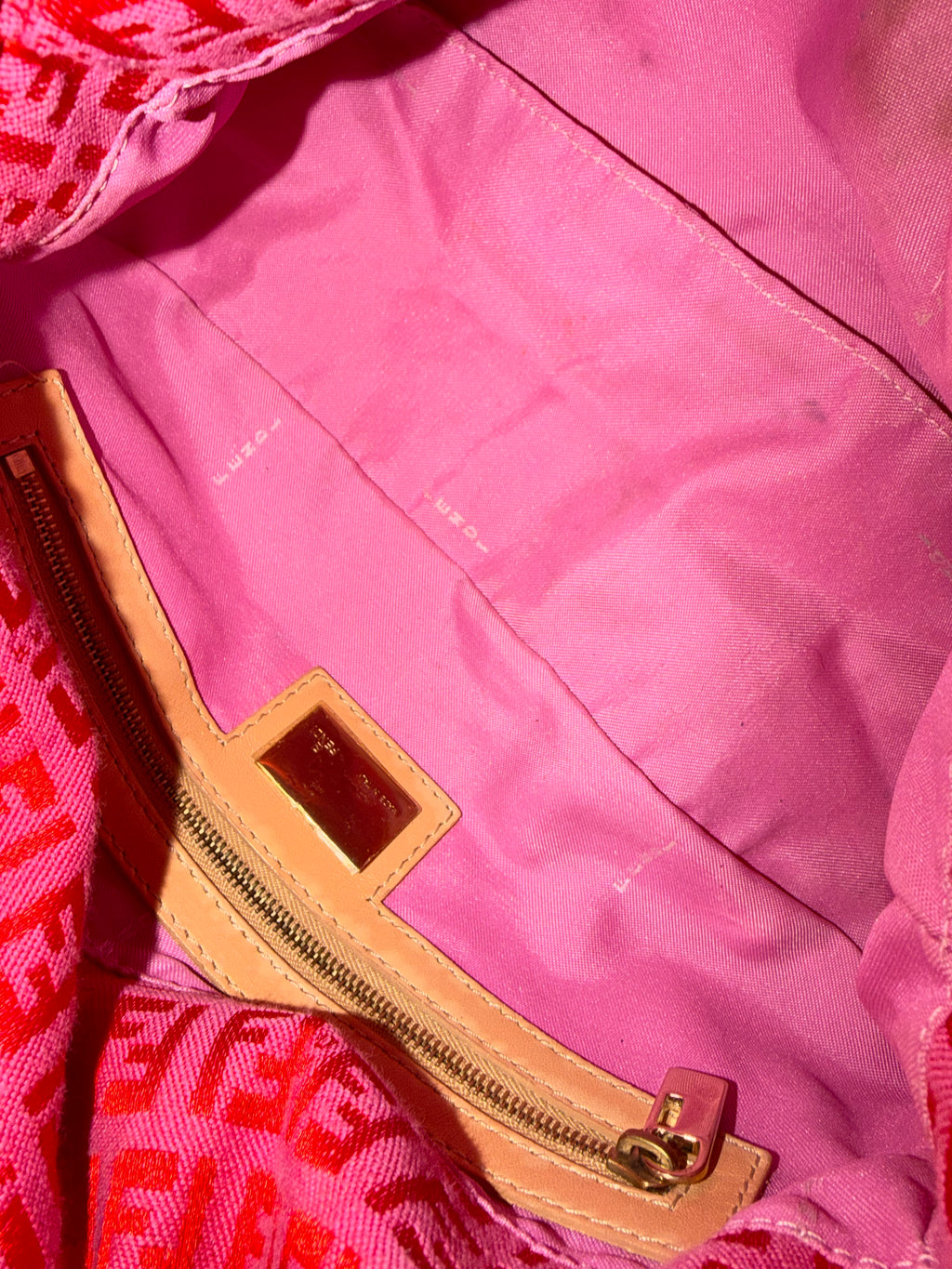 Fendi Baguette Double Flap in Pink Zucca Print