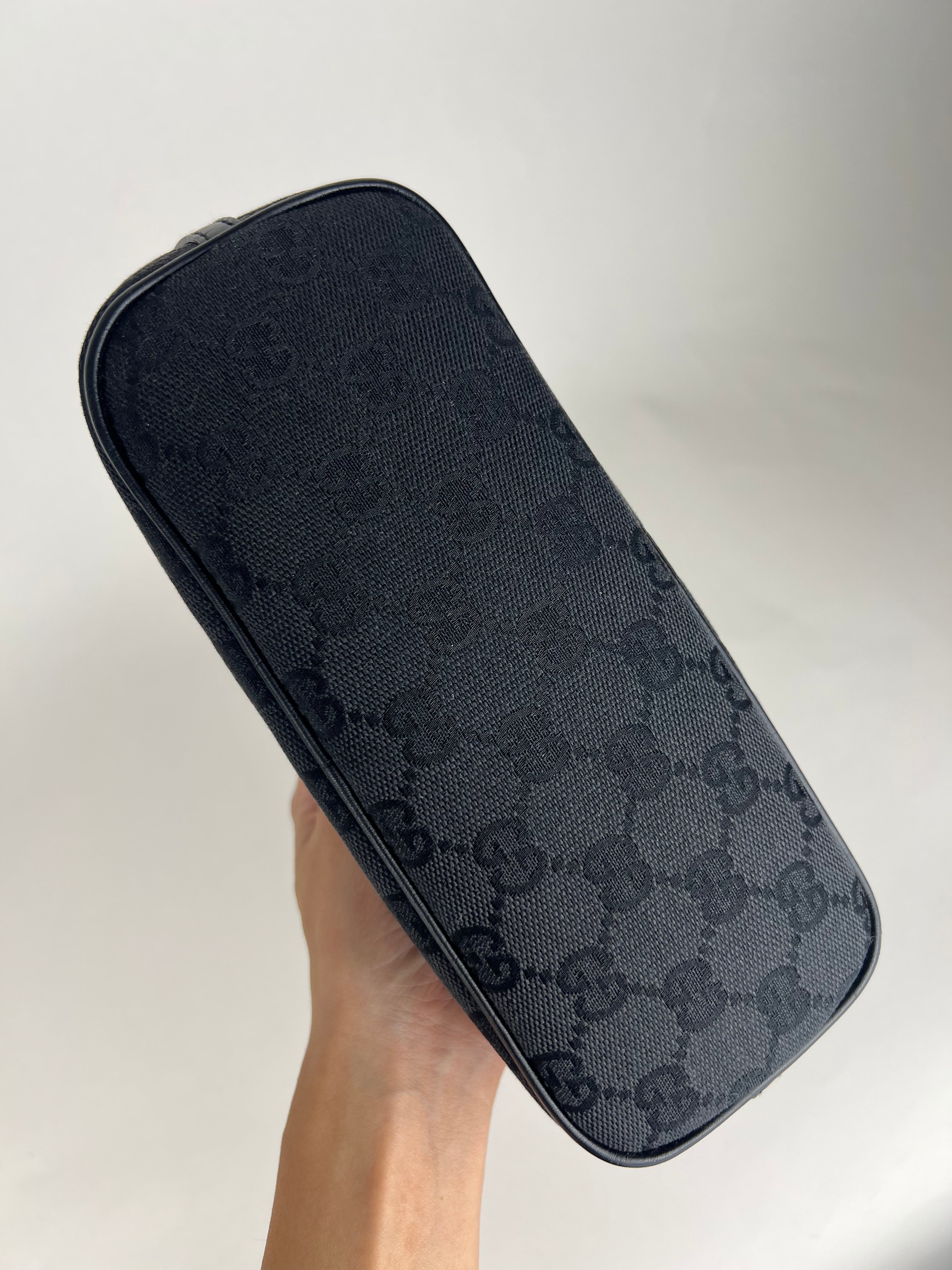 Gucci Black GG Boat Pochette Bag