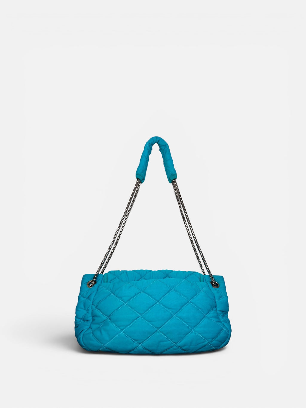 Chanel Bubble Quilted Turquoise Chain Large Flap Bag