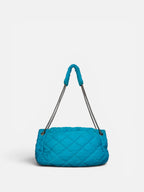Chanel Bubble Quilted Turquoise Chain Large Flap Bag