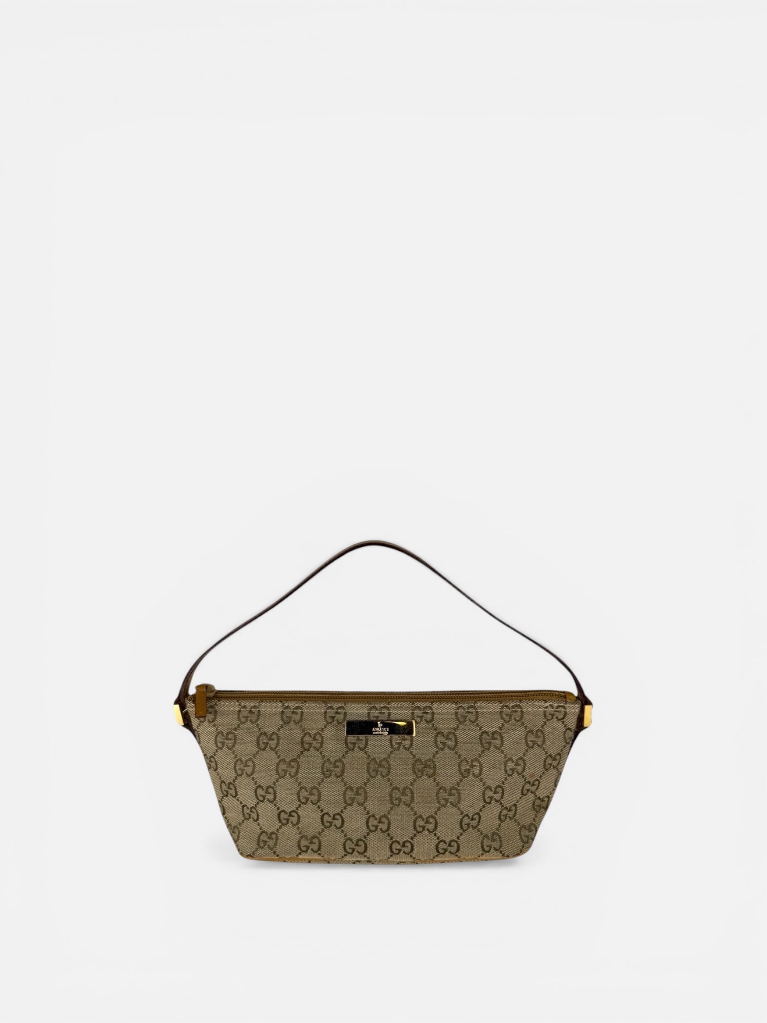 Gucci Tan Monogram Boat Pochette Bag