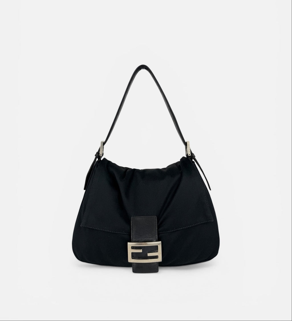 Fendi Nylon Mamma Baguette Shoulder Bag