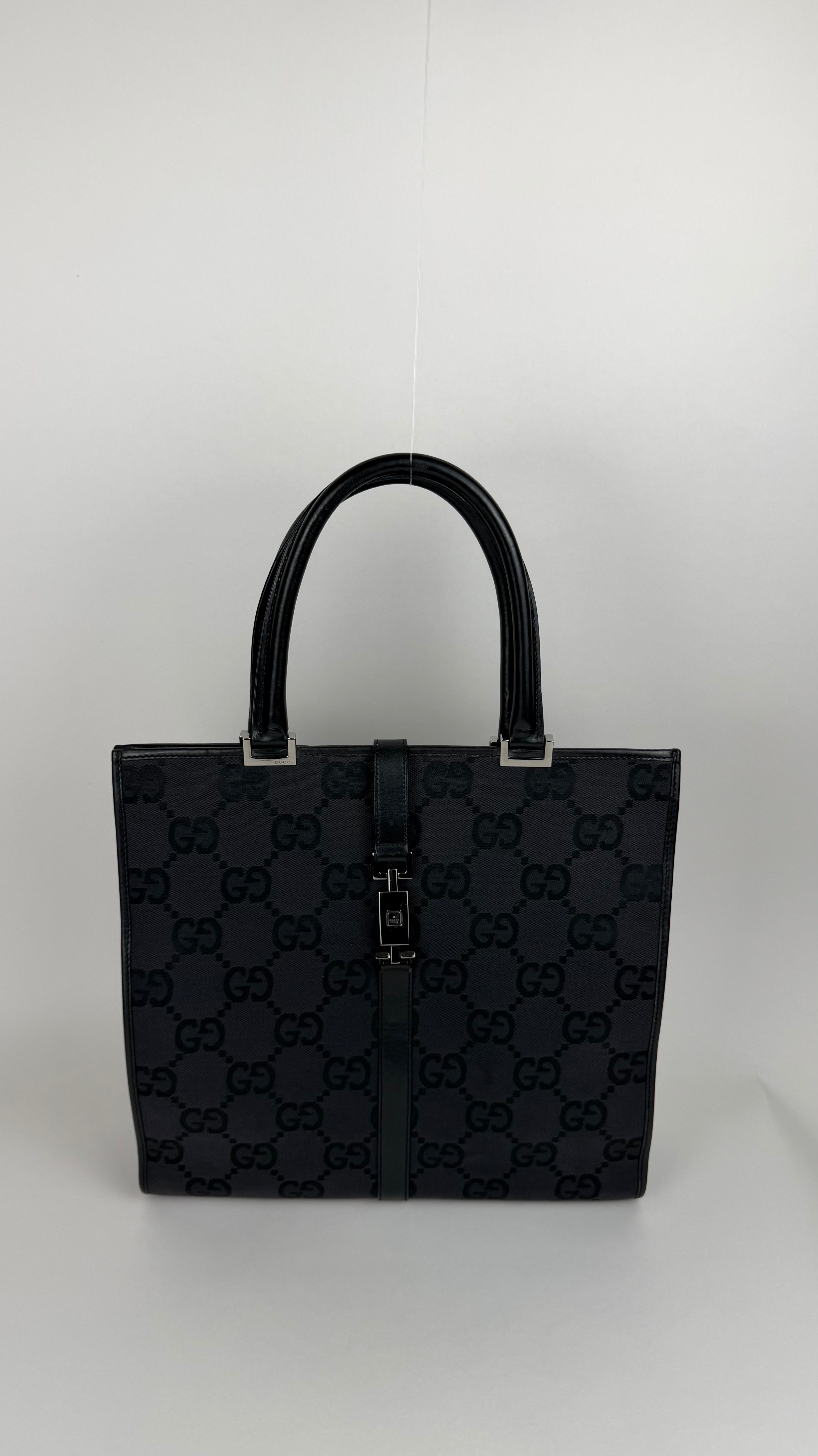 Gucci Canvas Jackie Tote in Black