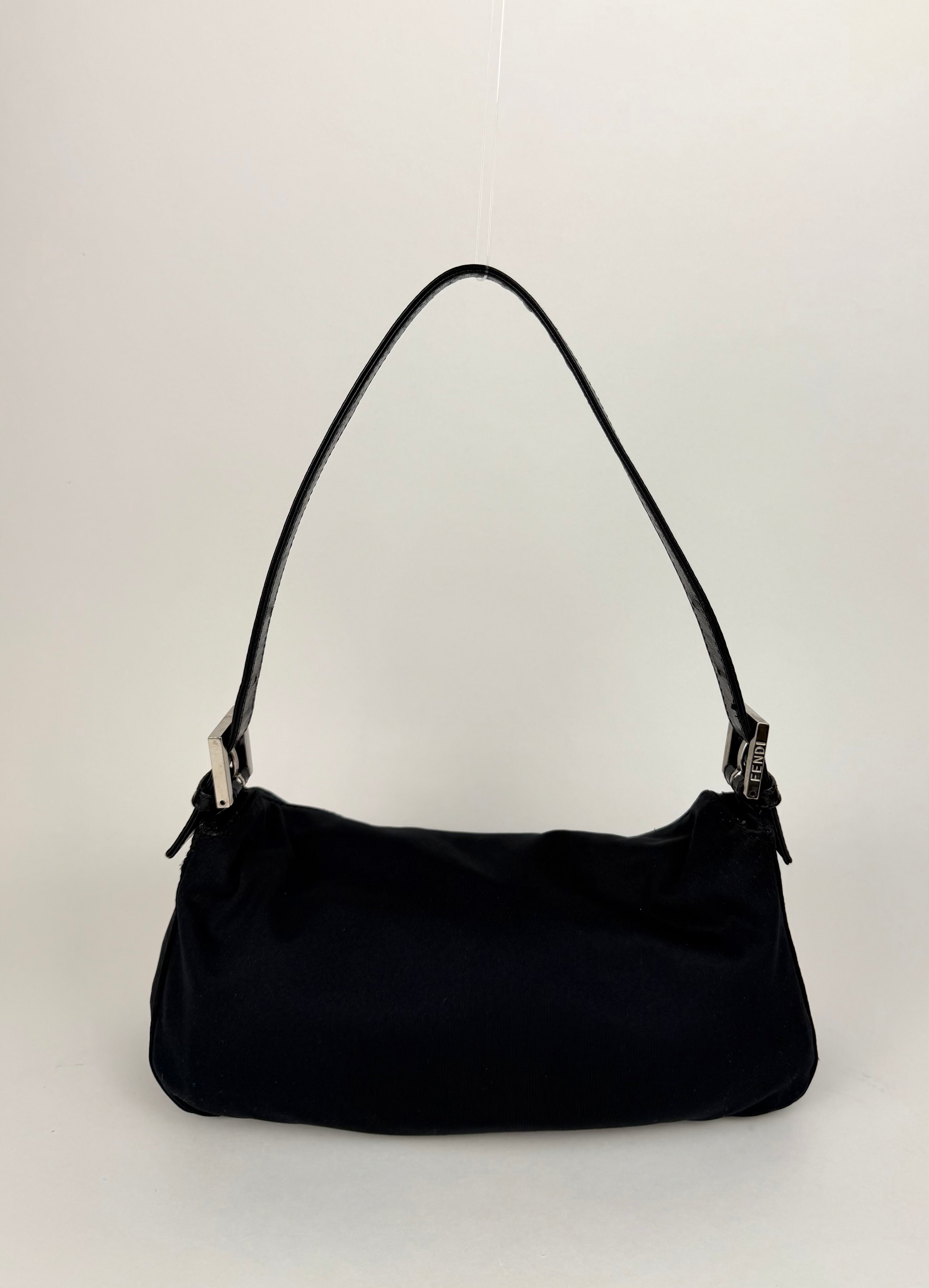 Fendi Baguette Double Flap - Black Neoprene