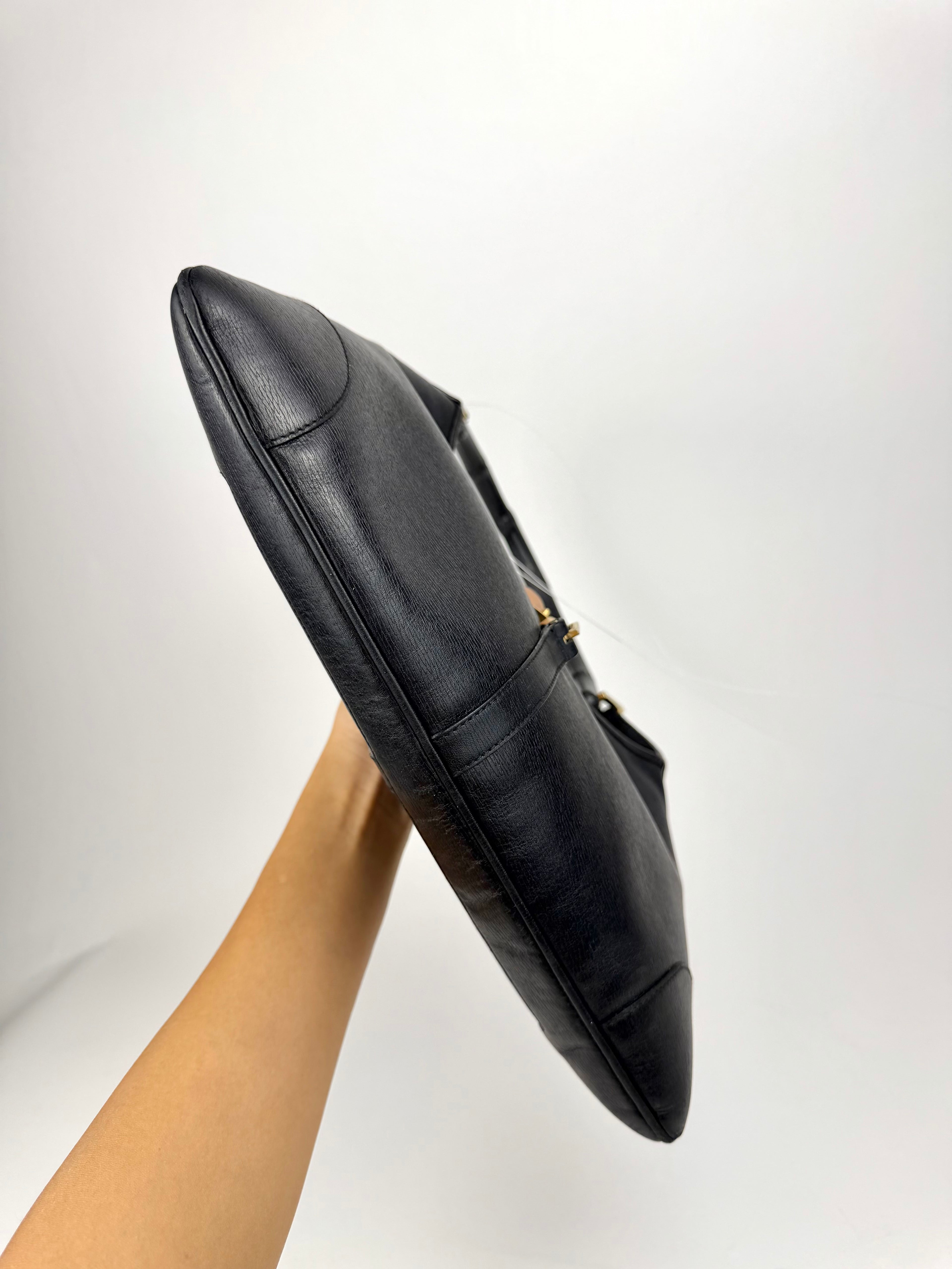 Gucci Jackie in Black Leather Bamboo Handle