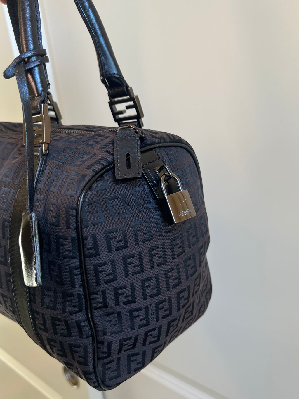 Fendi Bauletto Monogram Boston Bag