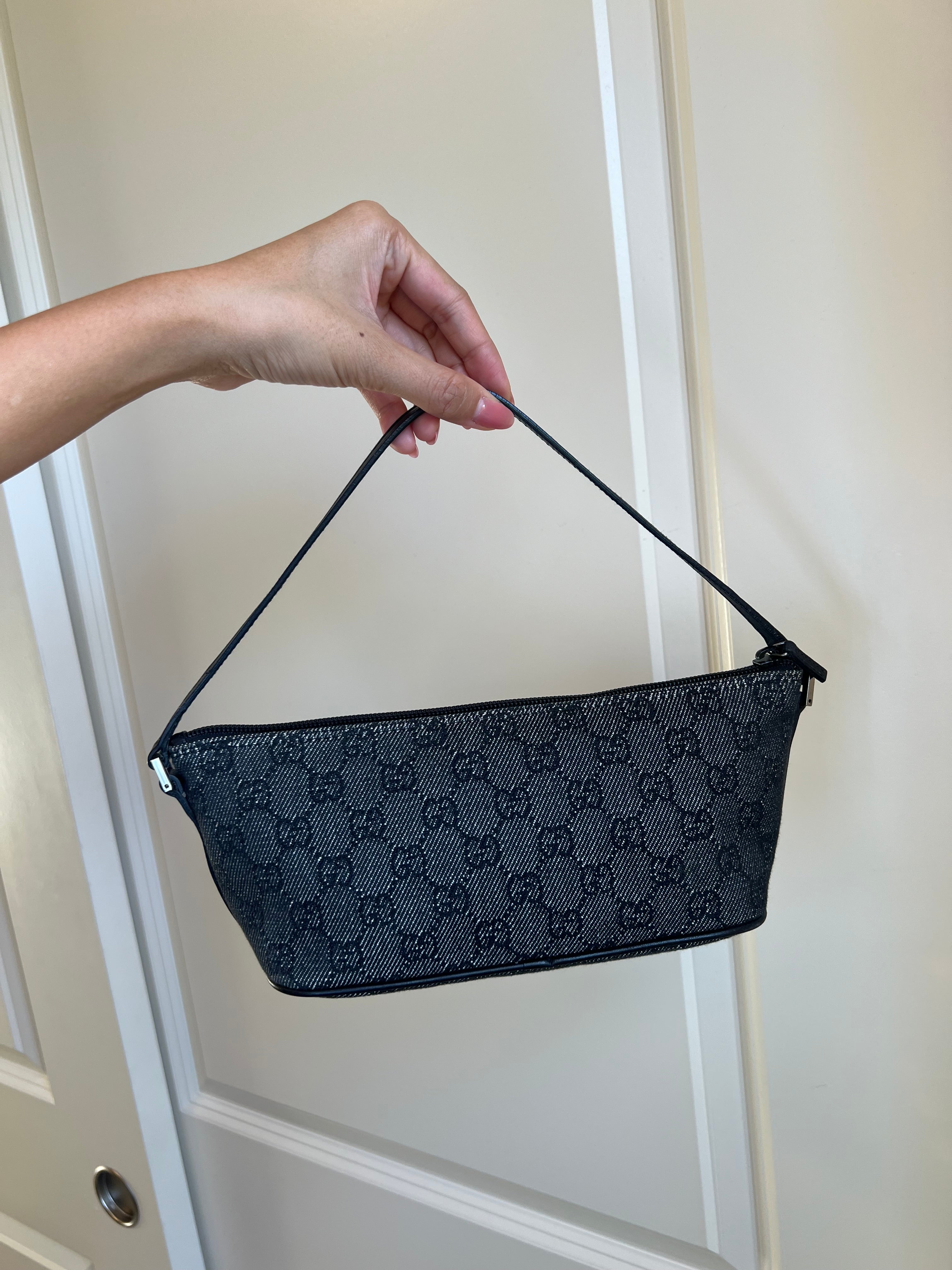 Gucci Denim GG Boat Pochette Bag