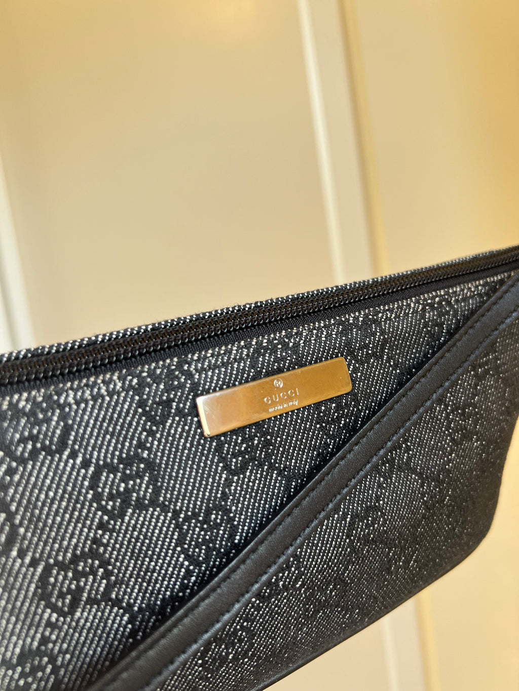 Gucci Denim GG Boat Pochette Bag