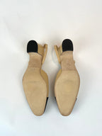 Chanel Cap Toe Slingback Pumps in Beige/Black