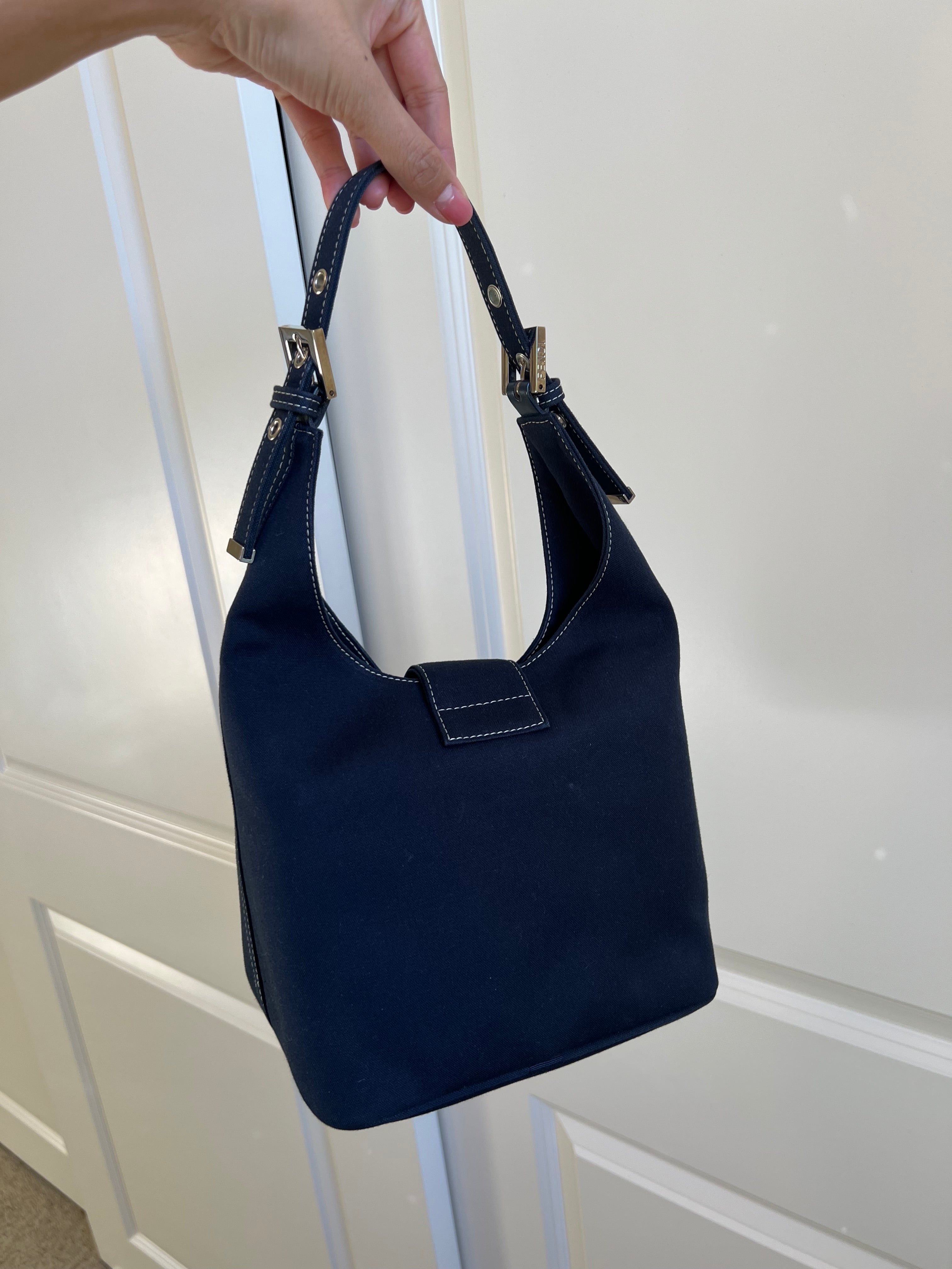 Fendi Canvas Mamma Baguette Shoulder Bag