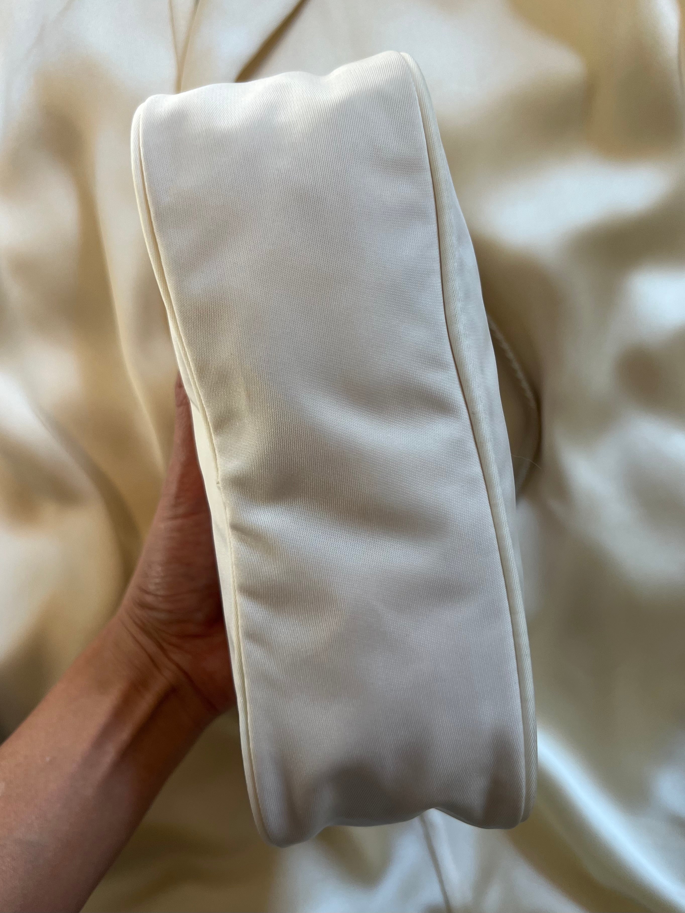 Prada Nylon Tessuto Pouch in White