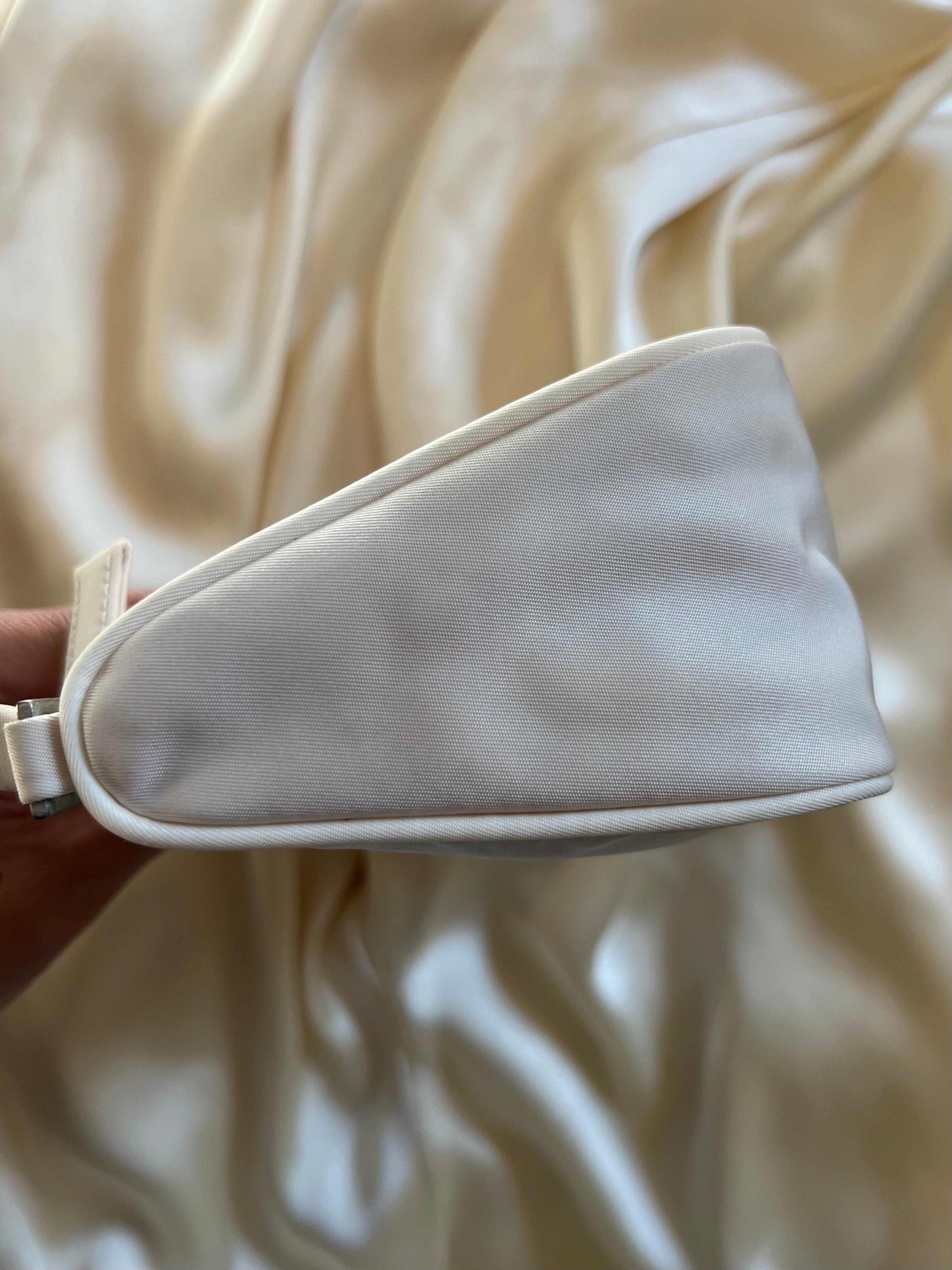 Prada Nylon Tessuto Pouch in White