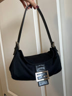 Fendi Baguette Double Flap - Black Neoprene