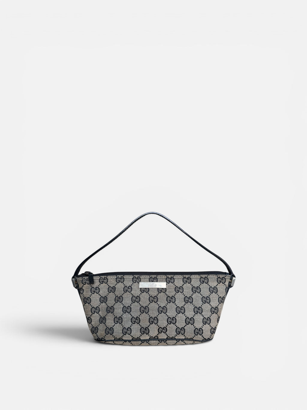 Gucci Black Monogram Boat Pochette Bag