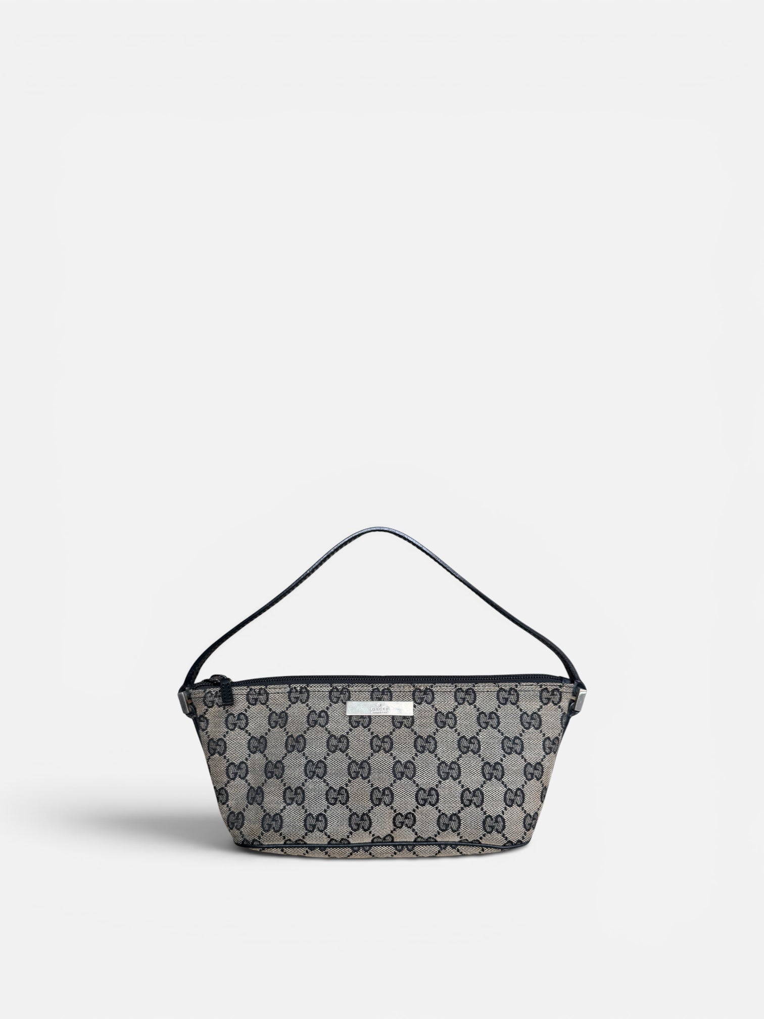 Gucci Black Monogram Boat Pochette Bag