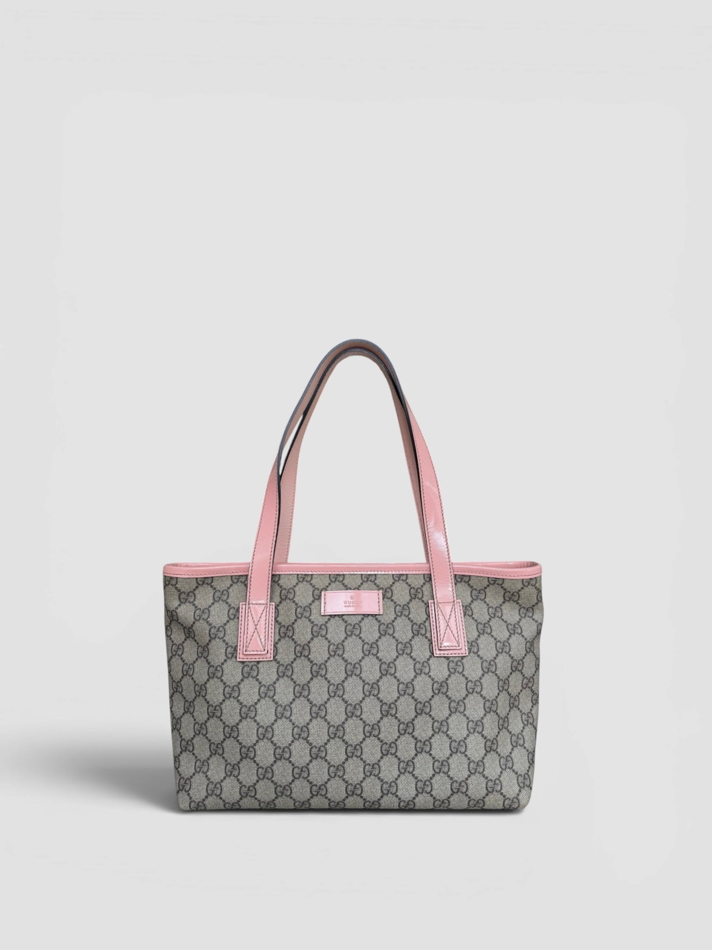 Gucci Monogram Pink Patent Tote Bag