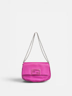 Fendi Fendista Leather Crossbody Chain Bag in Fuschia